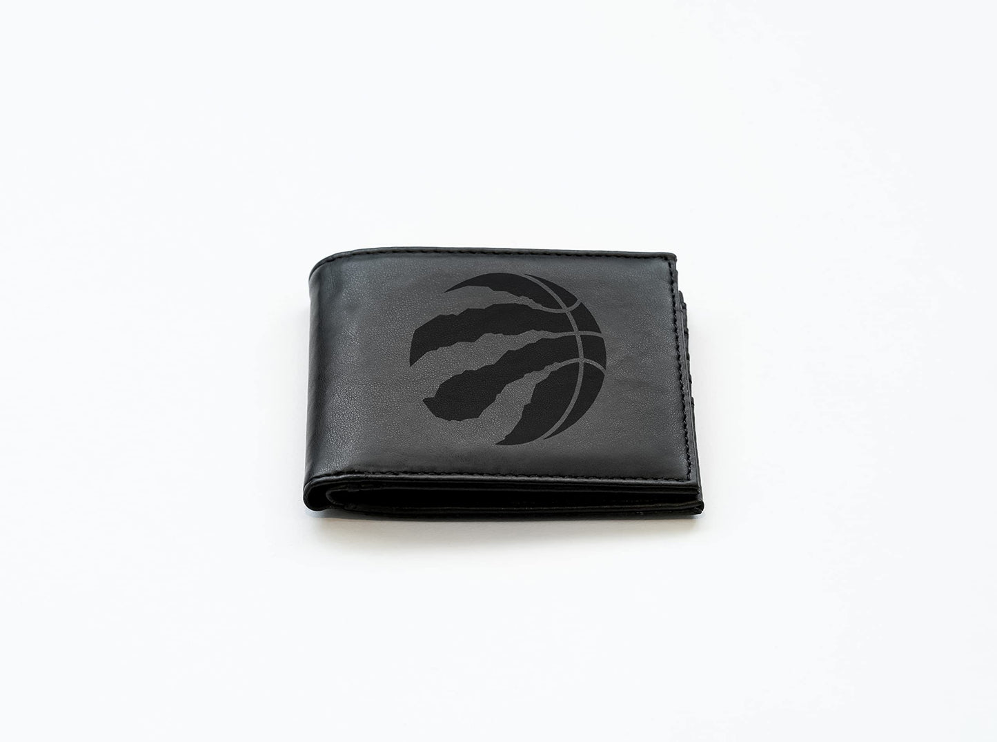 NBA Toronto Raptors Black Faux Leather Bi-fold Wallet with 4 Card Slots and Flip-up ID Window QGC7246