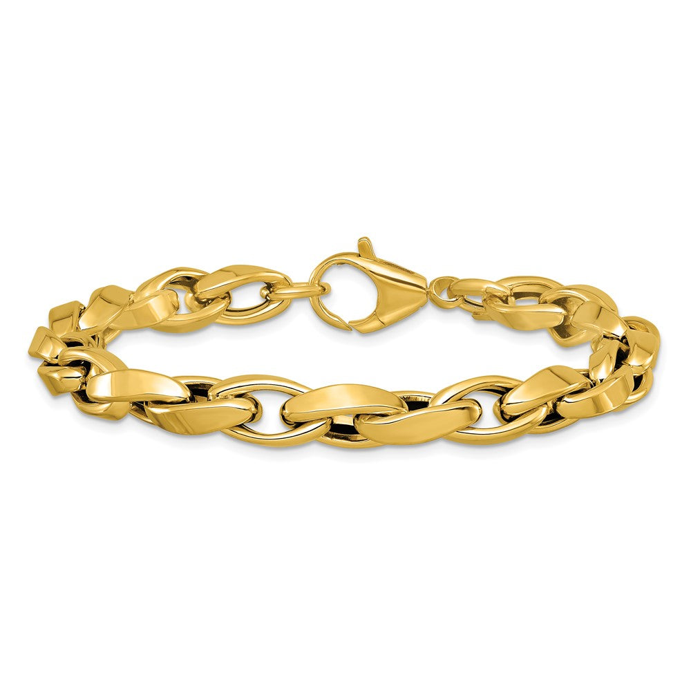 14K Polished Fancy Twisted Link Bracelet 8  inches