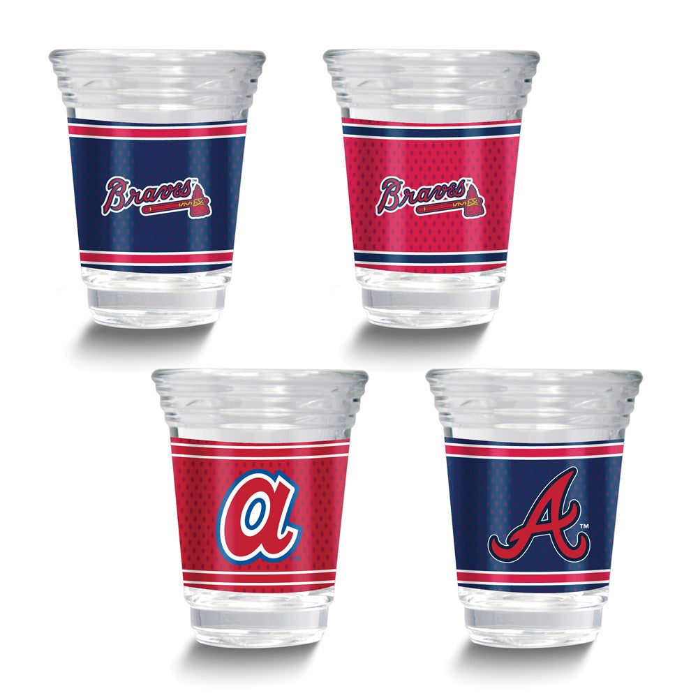 MLB Atlanta Braves 4-piece 2 oz. Shot Glass Set
