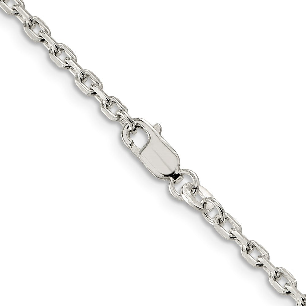 Sterling Silver 2.75mm Beveled Oval Cable Chain 30 Inches