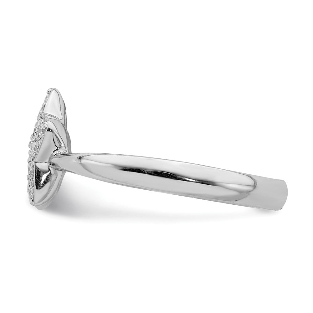 Sterling Silver Rhodium-plated CZ Star Ring