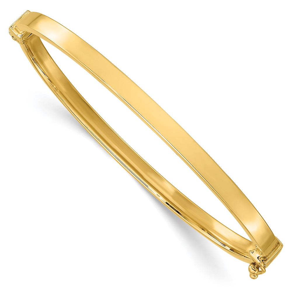 14K Polished Hinged Bangle 7  inches