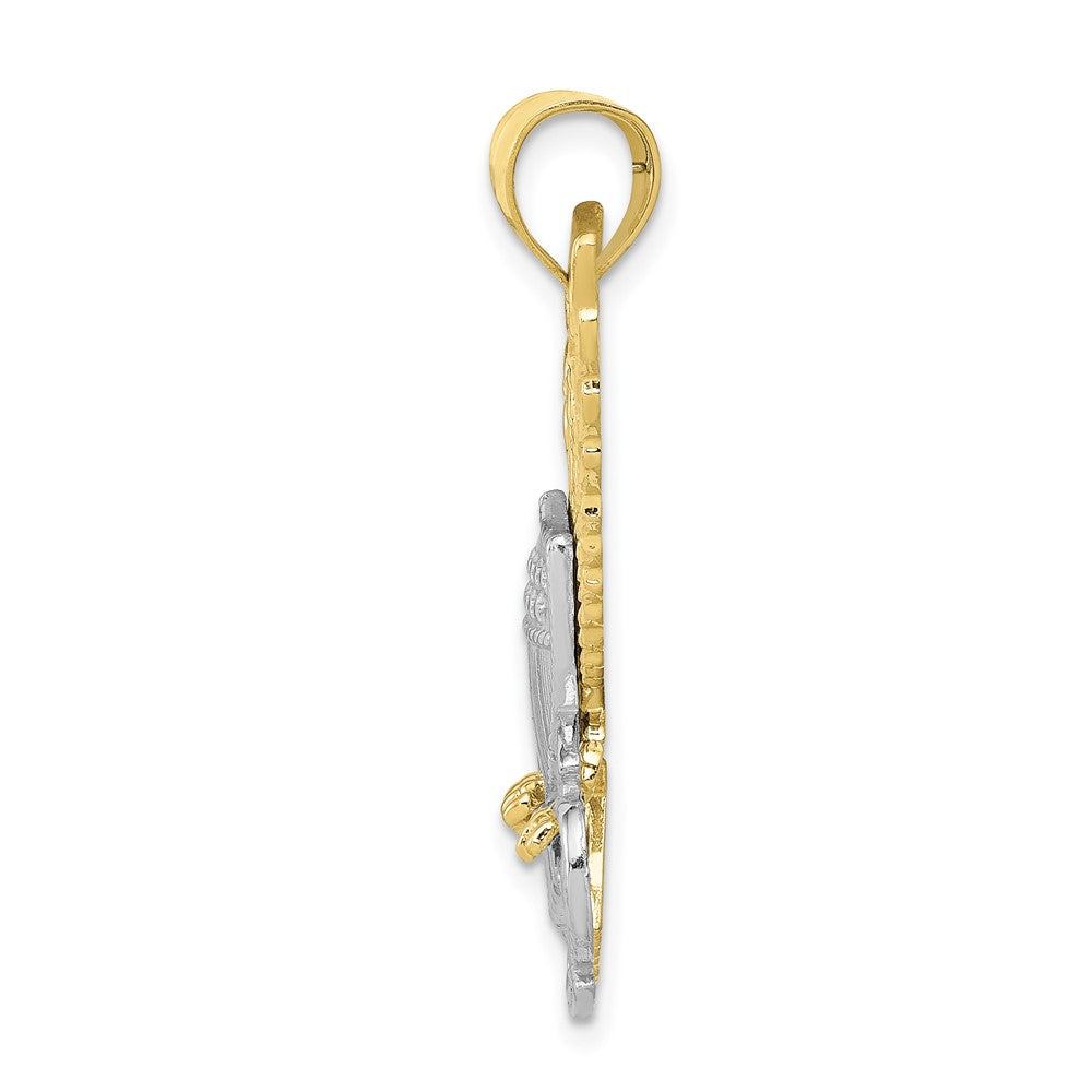 10k Two-tone U.S. Navy Eagle Pendant