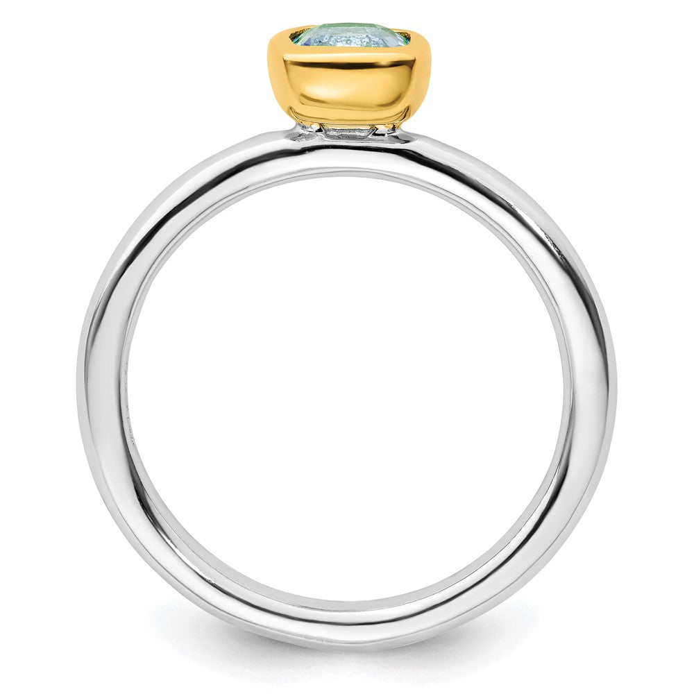 Sterling Silver Stackable Expressions w/Gold-plated Blue Topaz Ring Size -10