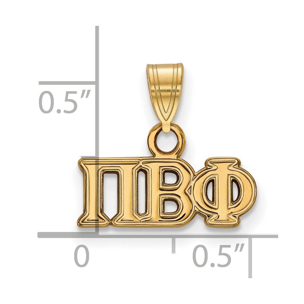 Sterling Silver w/ 14K Yellow Gold-Plated Official Licensed Greek Sororities Pi Beta Phi (???) Small Pendant