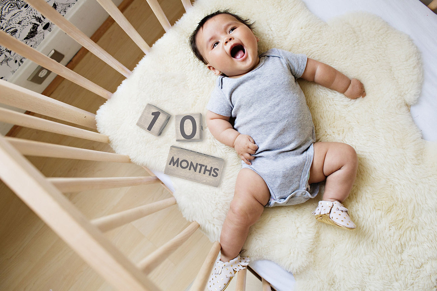 Grey Wooden Age Blocks Photo Props QGM22413