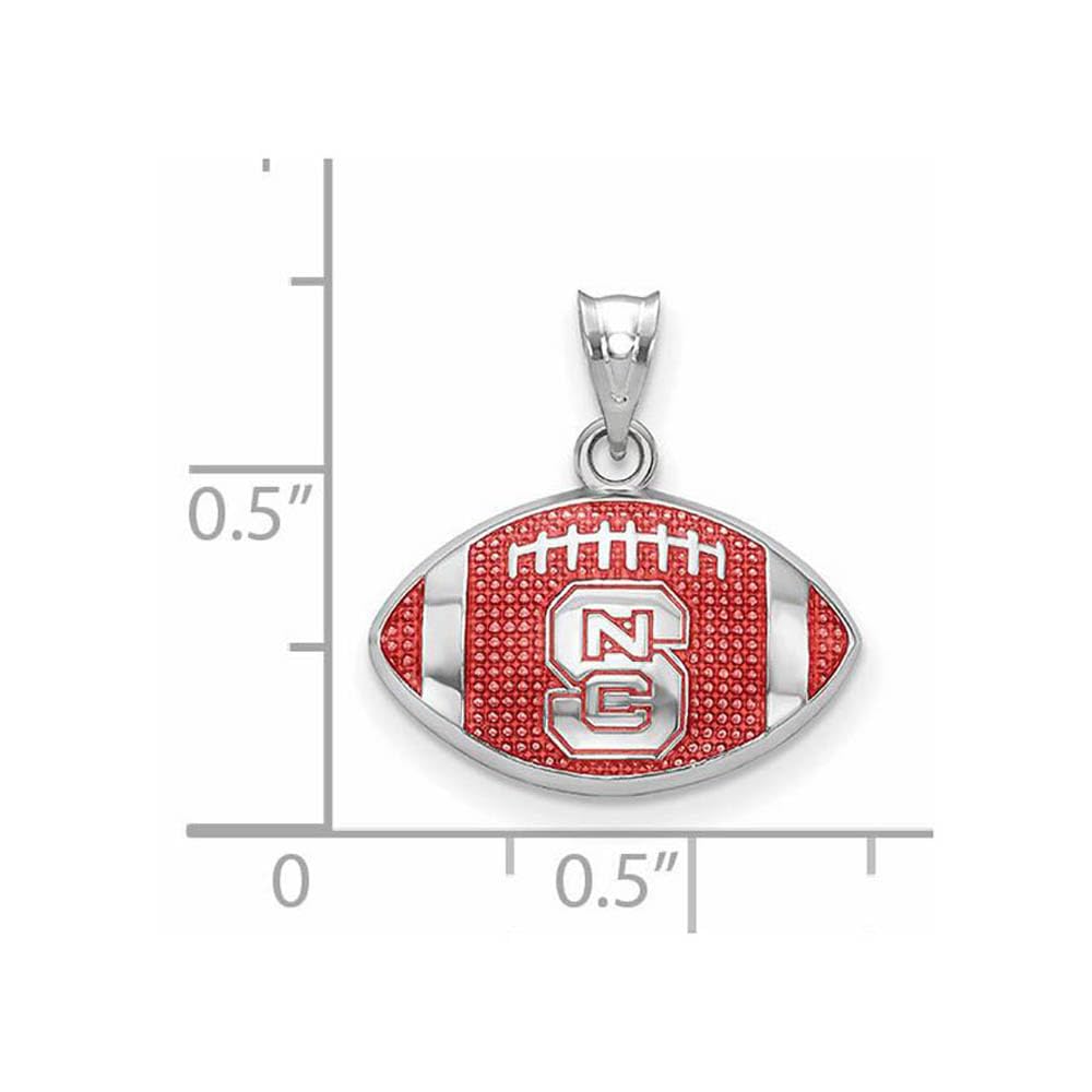 Women's NC State Wolfpack Sterling Silver Enameled Football Logo Pendant
