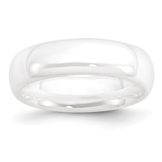 Ceramic White 6mm Polished Band Size - 7.5