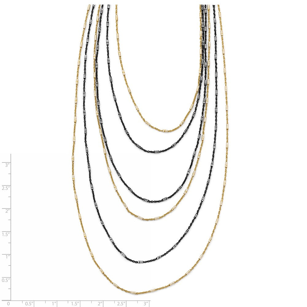 Sterling Silver Gold/Black Rhodium-plated 1in ext. Necklace