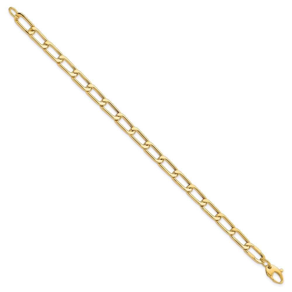 14K Polished Hollow Fancy Link Bracelet 7.5  inches