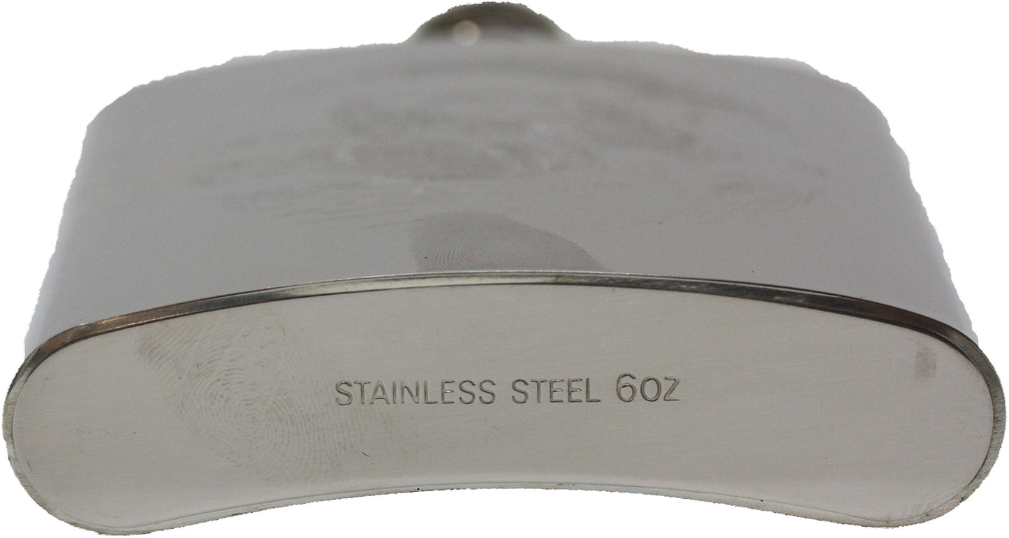 Rebel Steel Polished Stainless Steel 6 ounce Square Flask with Funnel QGP2717