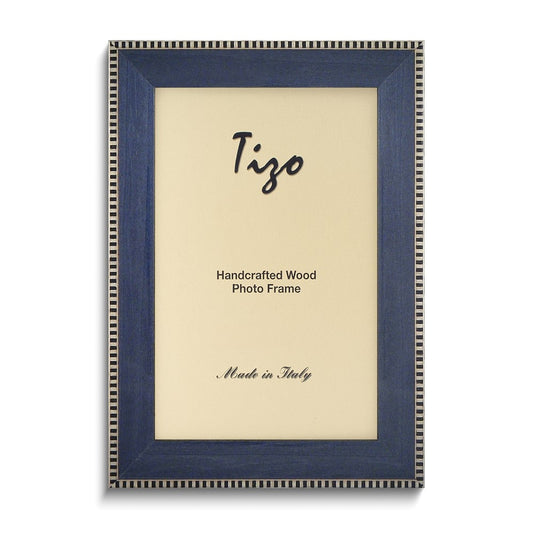 Blue with Black and White Border 8x10 Handcrafted Wood Photo Frame