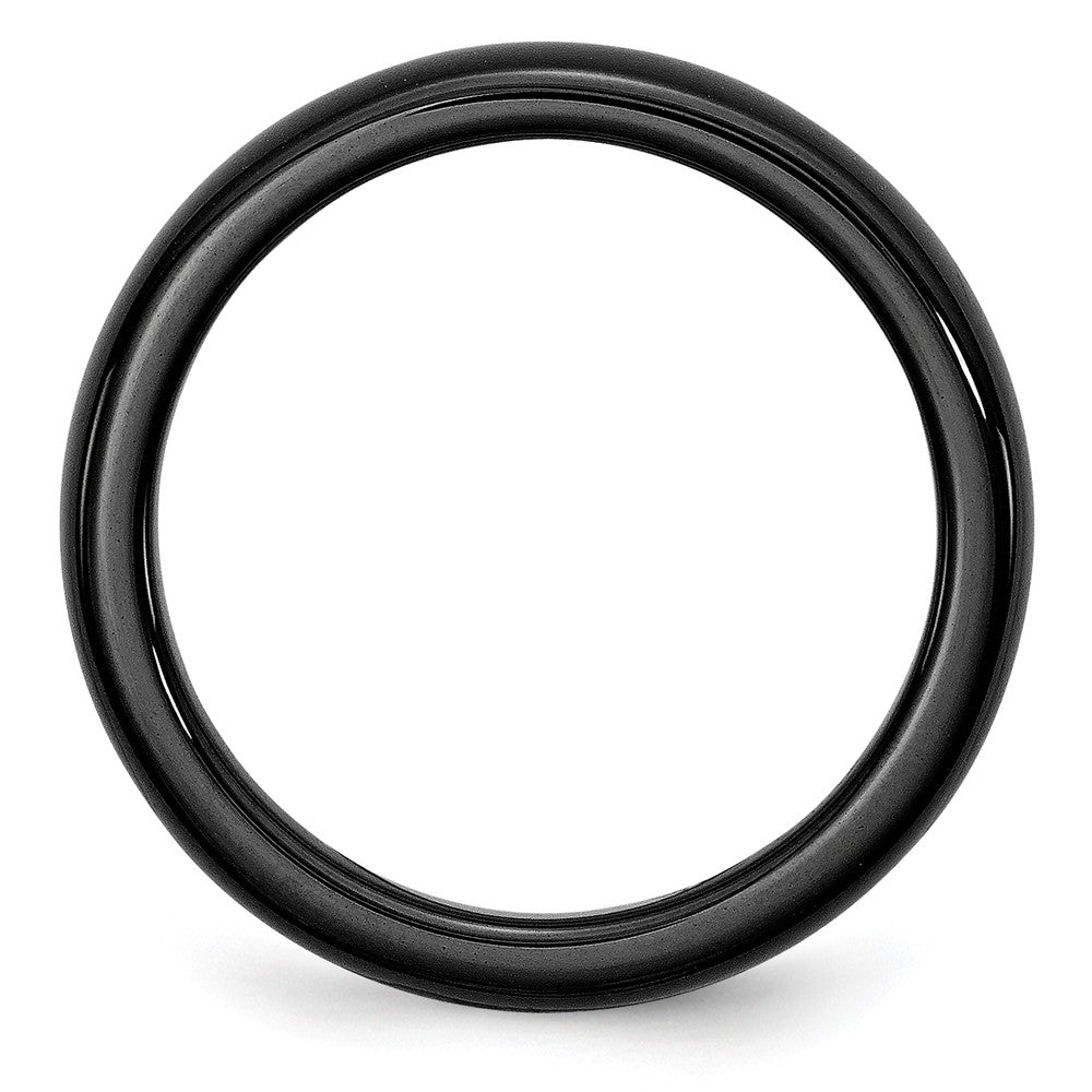 Ceramic Black 4mm Polished Band Size - 7.5