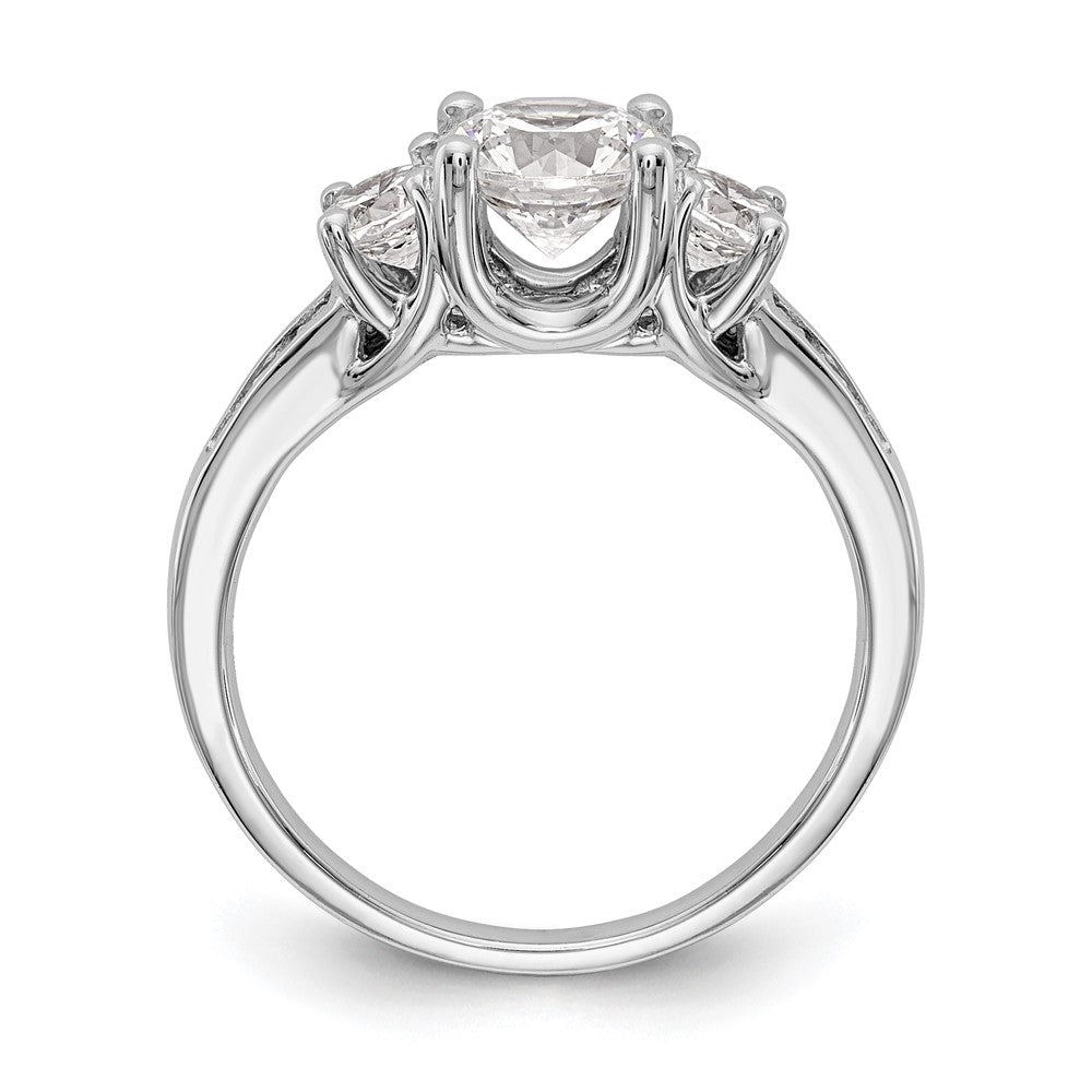 True Origin 14K White Gold 1/6 carat Lab Grown Diamond VS/SI  D E F  Semi Mount Three Stone Ring