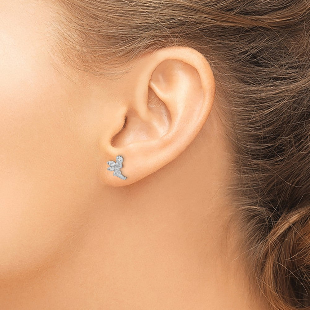 Sterling Silver Rhodium-plated Fairy Post Earrings