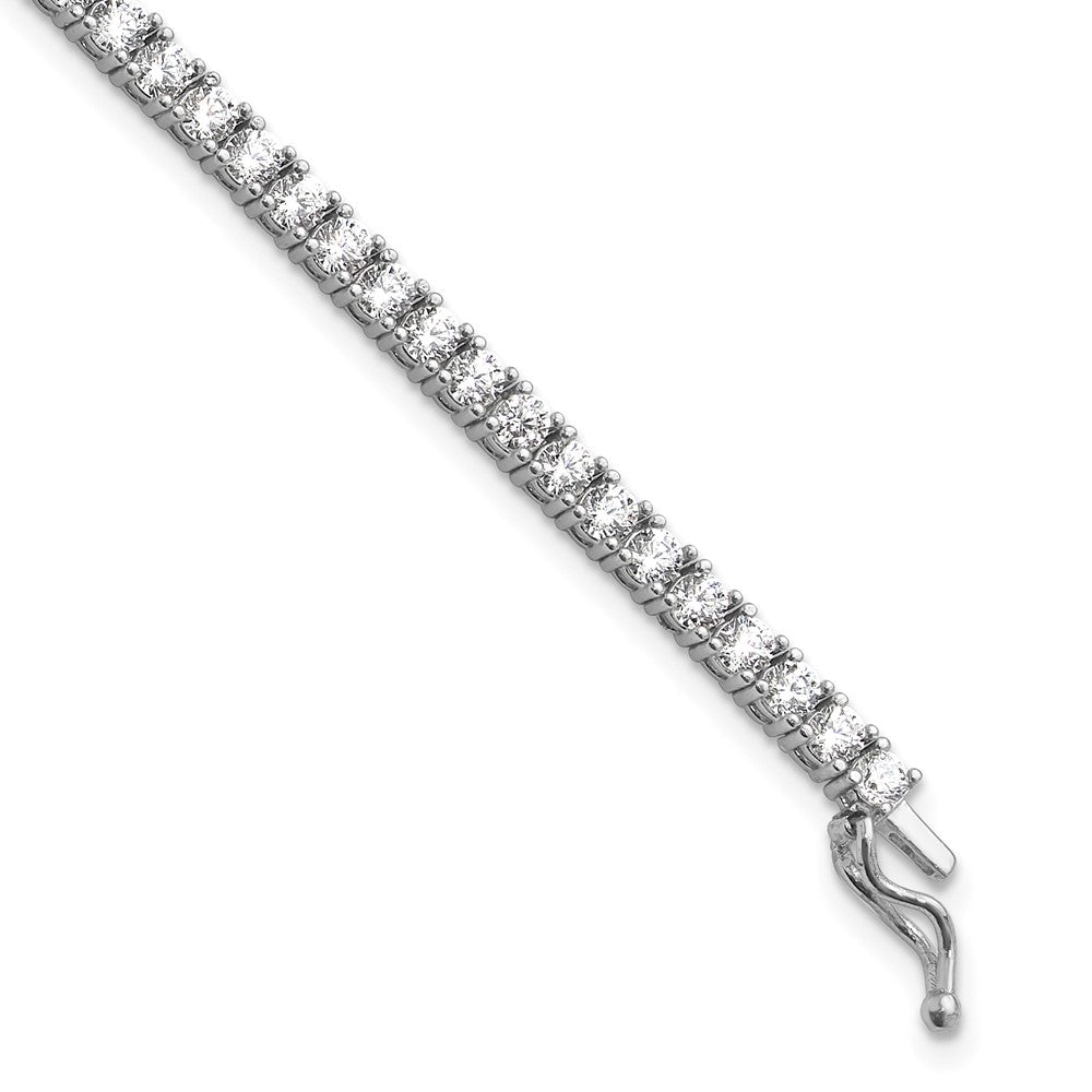 Sterling Shimmer Sterling Silver Rhodium-plated 2.5mm CZ 78 Stone 8 inch Bracelet 8 inches