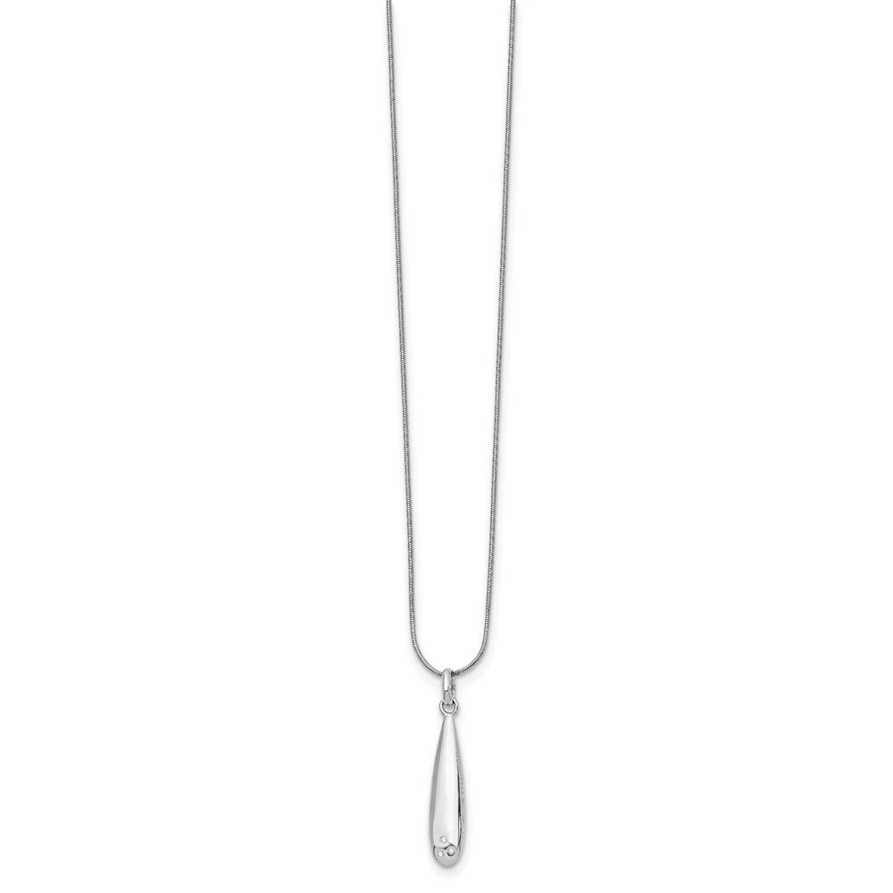 White Ice Sterling Silver Rhodium-plated 18 Inch Diamond Necklace with 2 Inch Extender 18 Inches