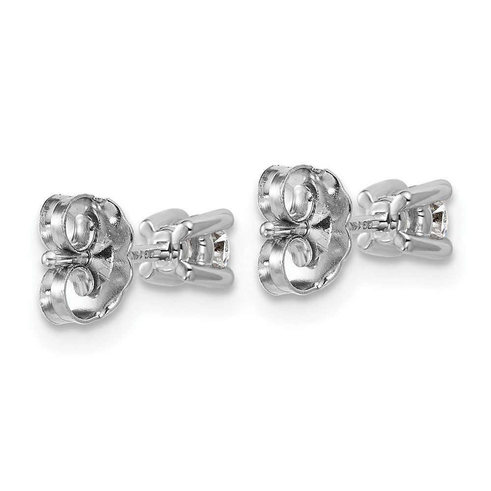 14k White Gold 1/4 ctw Certified Lab Grown Diamond VS+ F+ Round 4 Prong Heavy Wt. Stud Earrings
