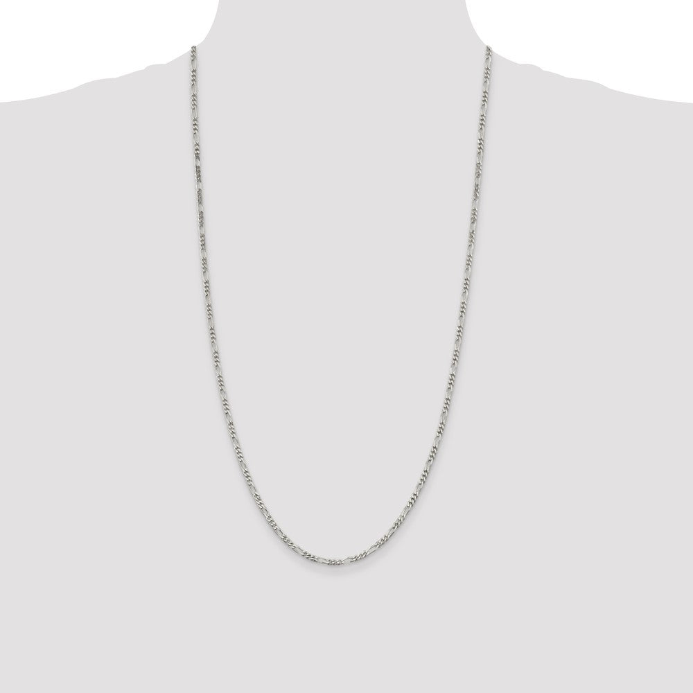Sterling Silver 2.85mm Figaro Chain 28 Inches