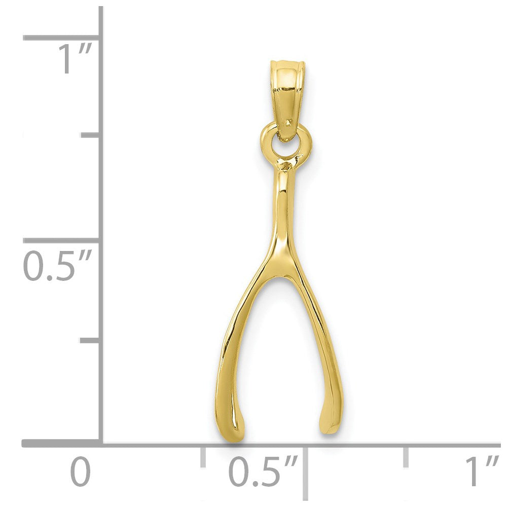 10K Gold Wishbone Charm