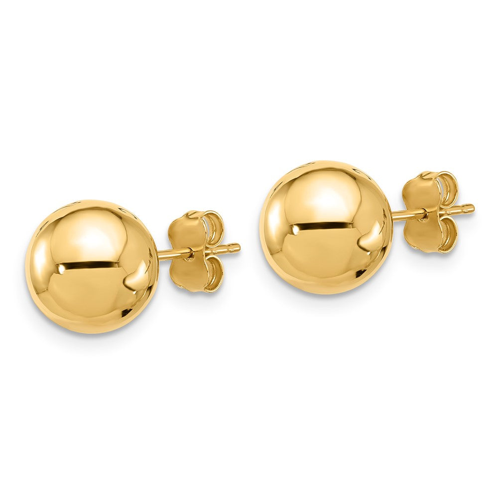 14k Yellow Gold (10mm) Ball Stud Earrings