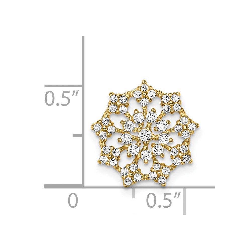 14K Fancy CZ Chain Slide Pendant