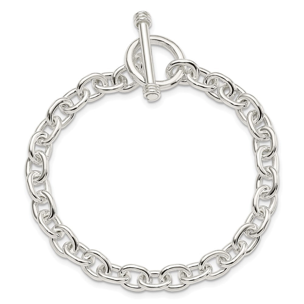 Sterling Silver 7.75inch Polished Fancy Link Toggle Bracelet 7.75 inches