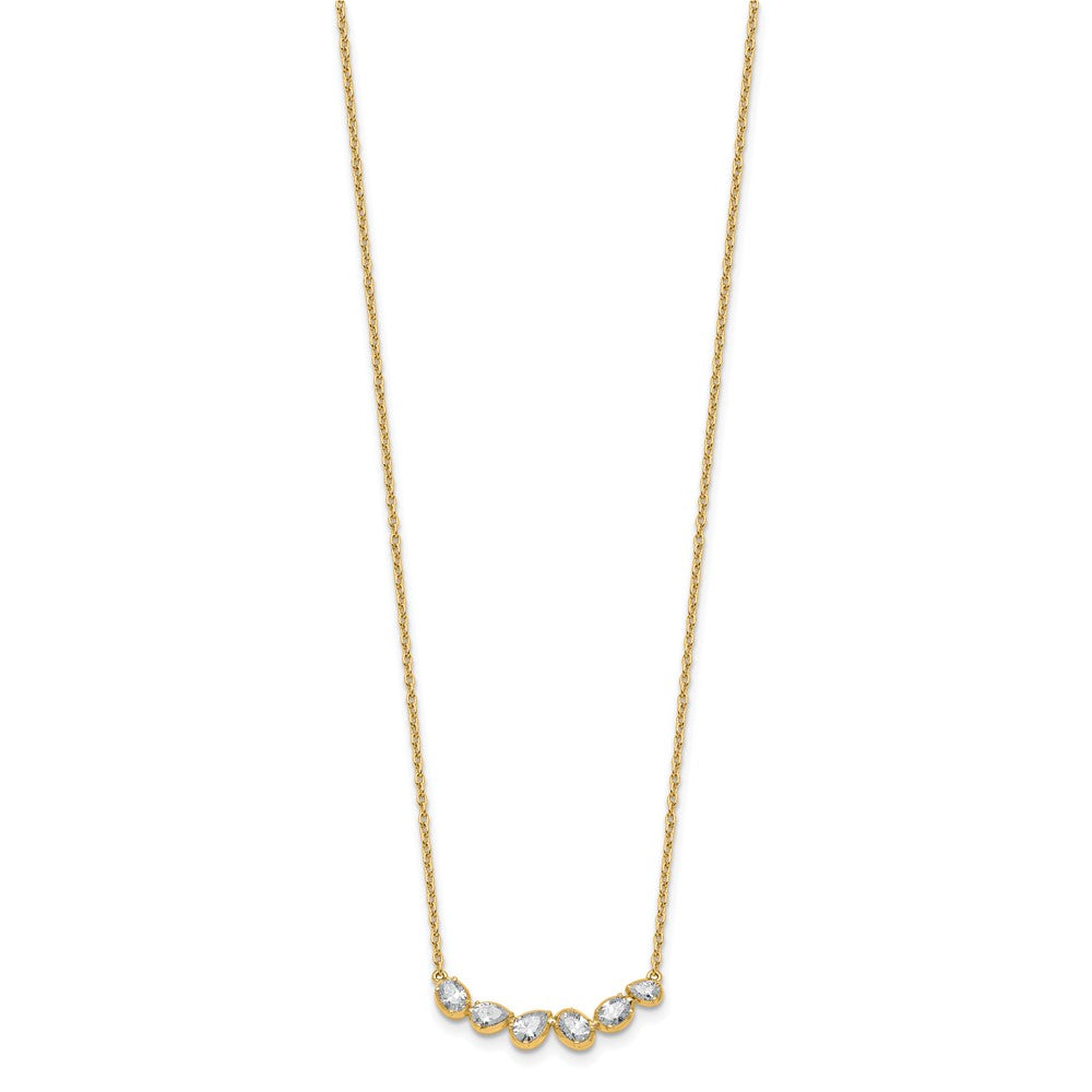 True Origin 14k 3/8 carat Lab Grown Diamond VS DEF 18 inch Fashion Bar Necklace