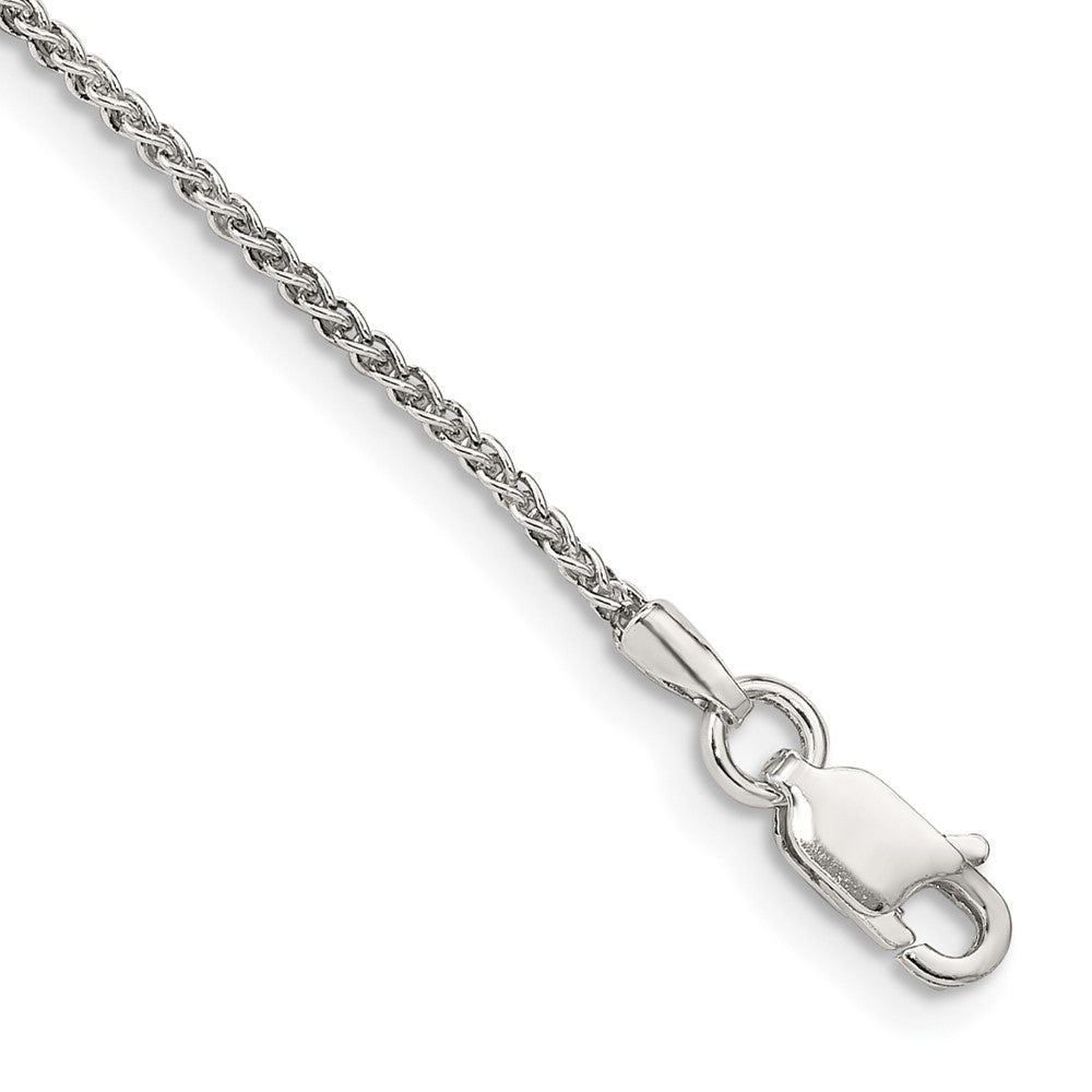 Sterling Silver 1.5mm Round Spiga Chain Anklet 10 inches