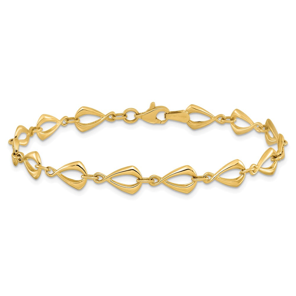 14K Polished Fancy Link 7.5in Bracelet 7.5  inches