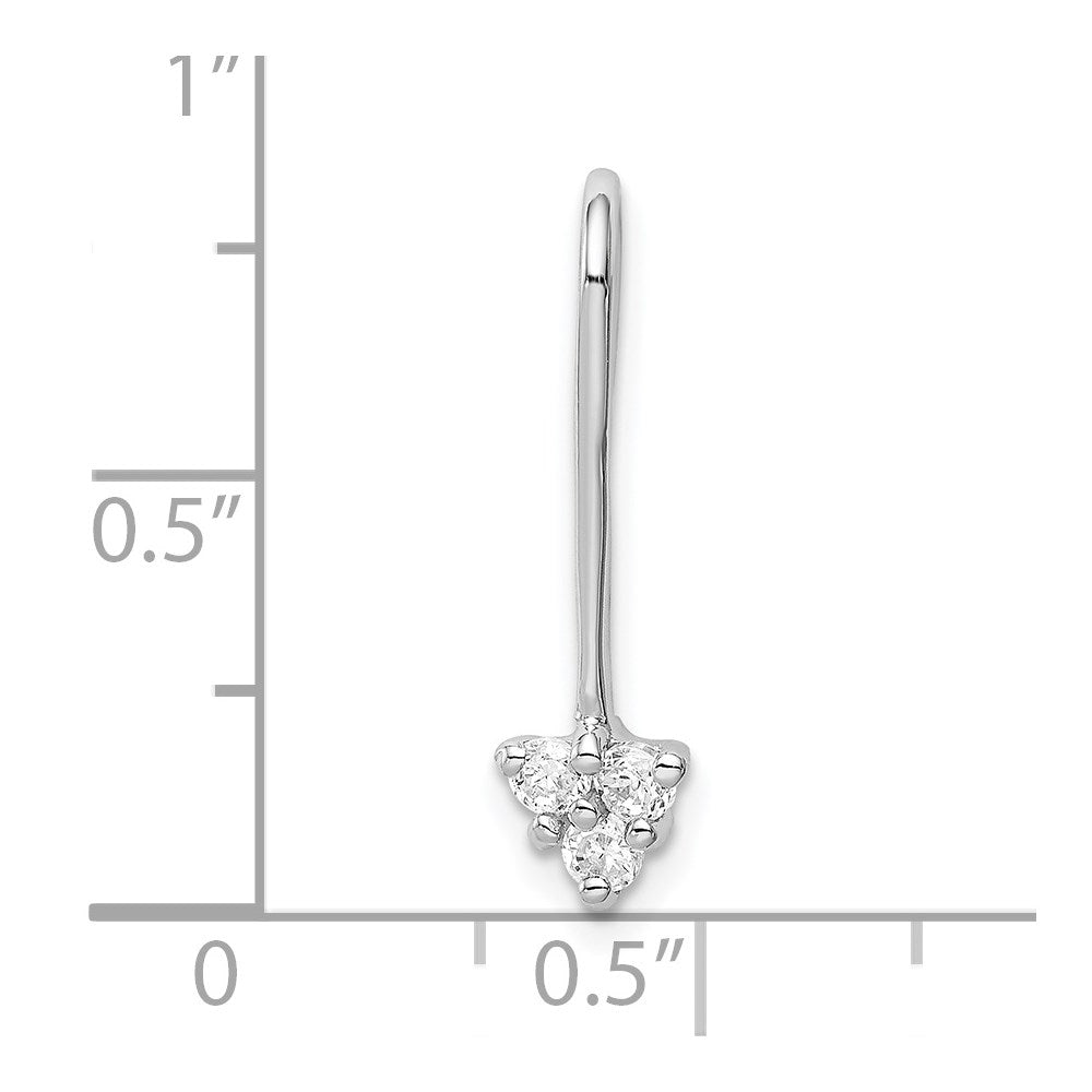 Sterling Silver Rhodium-plated CZ Arrow Pendant Slide