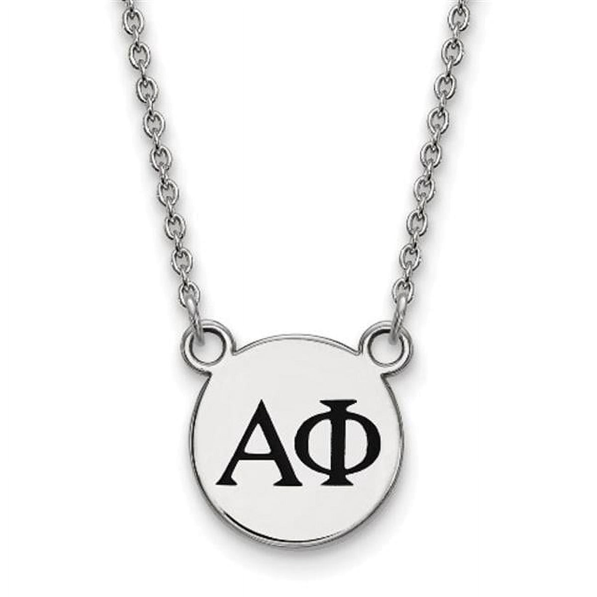 Sterling Silver 18in Official Licensed Greek Sororities Alpha Phi (??) XS Enamel Pendant w/Necklace