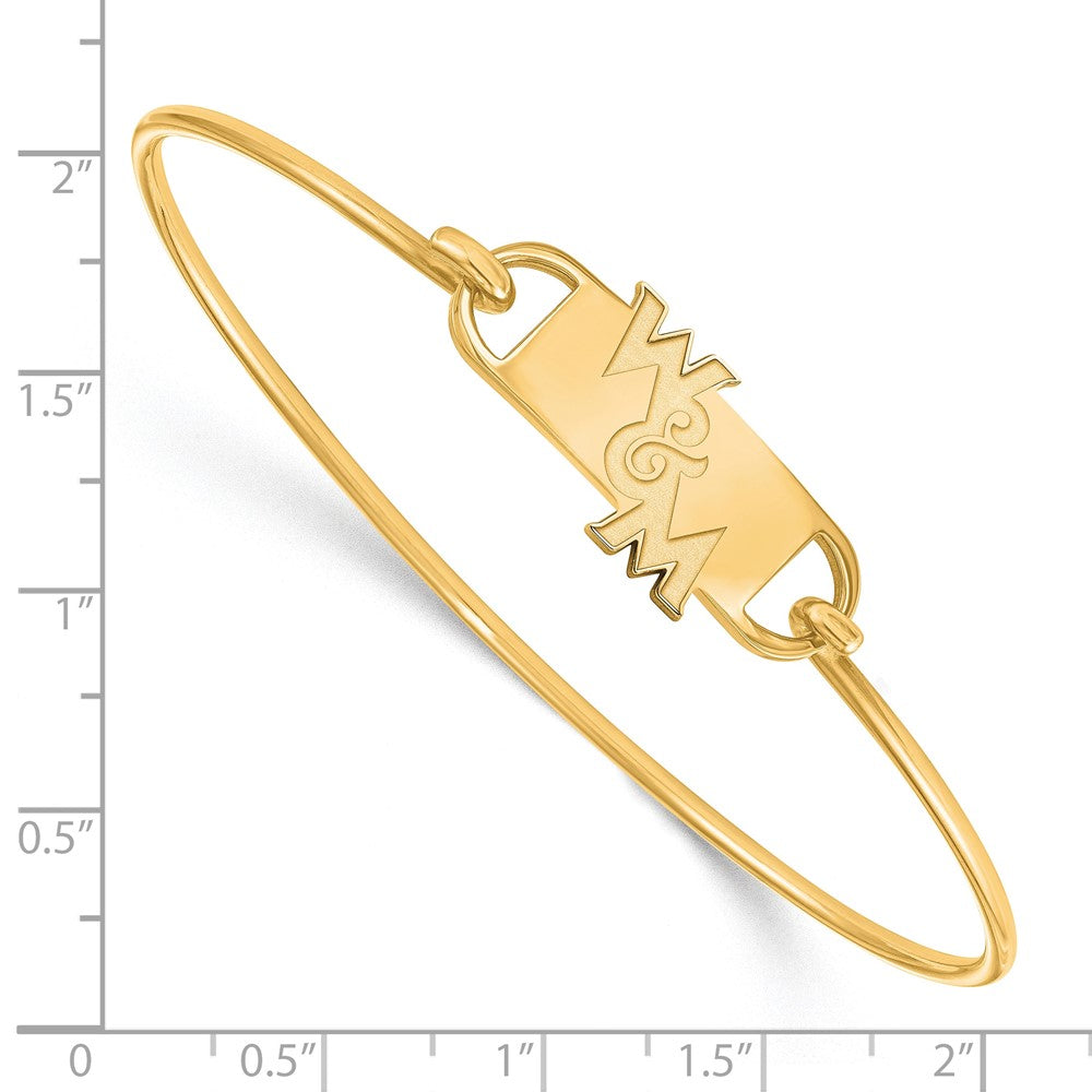Sterling Silver Gold-plated LogoArt College of William and Mary Small Center 7 inch Wire Bangle
