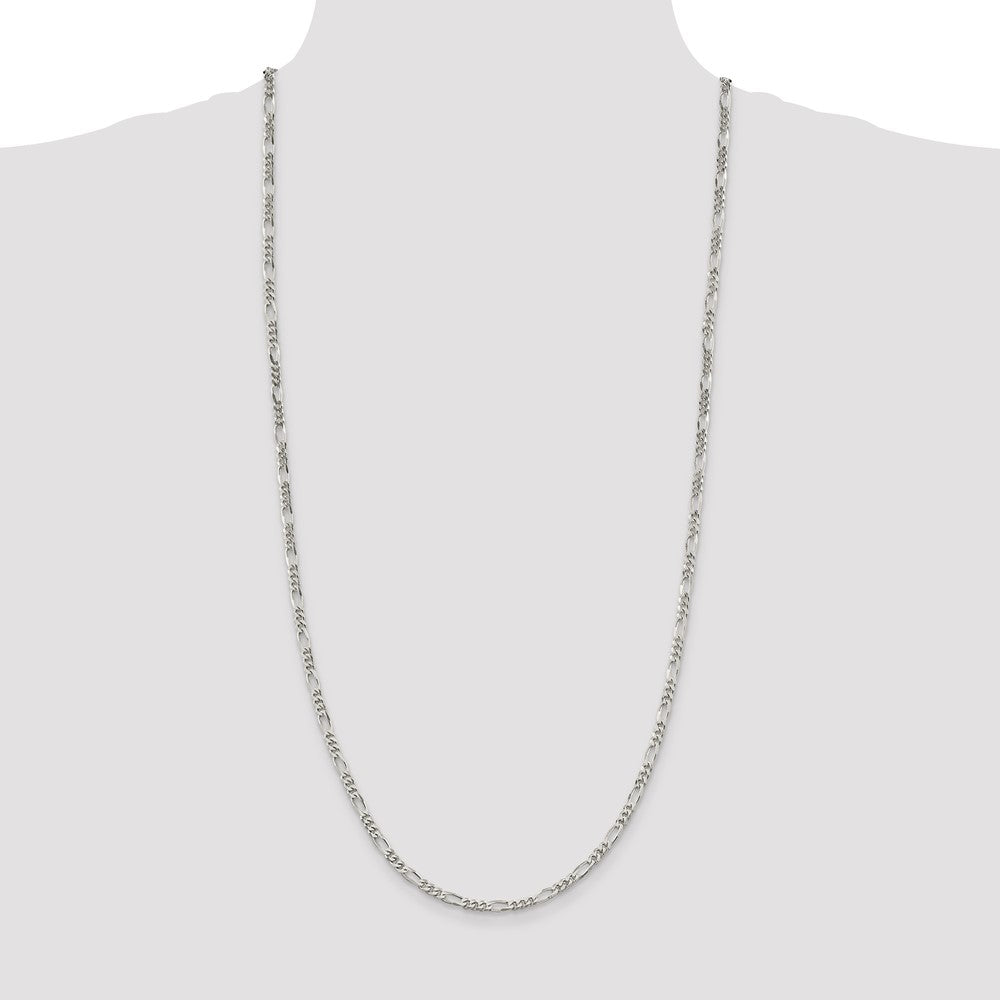 Sterling Silver 3.5mm Figaro Chain 30 Inches