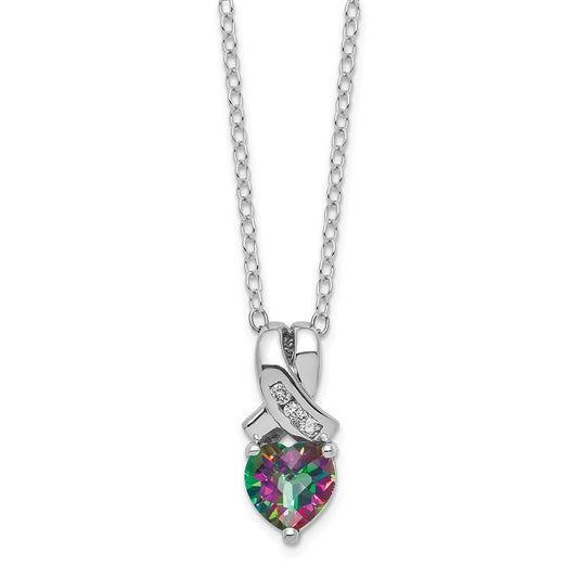 SS Mystic Fire & Diamond Necklace