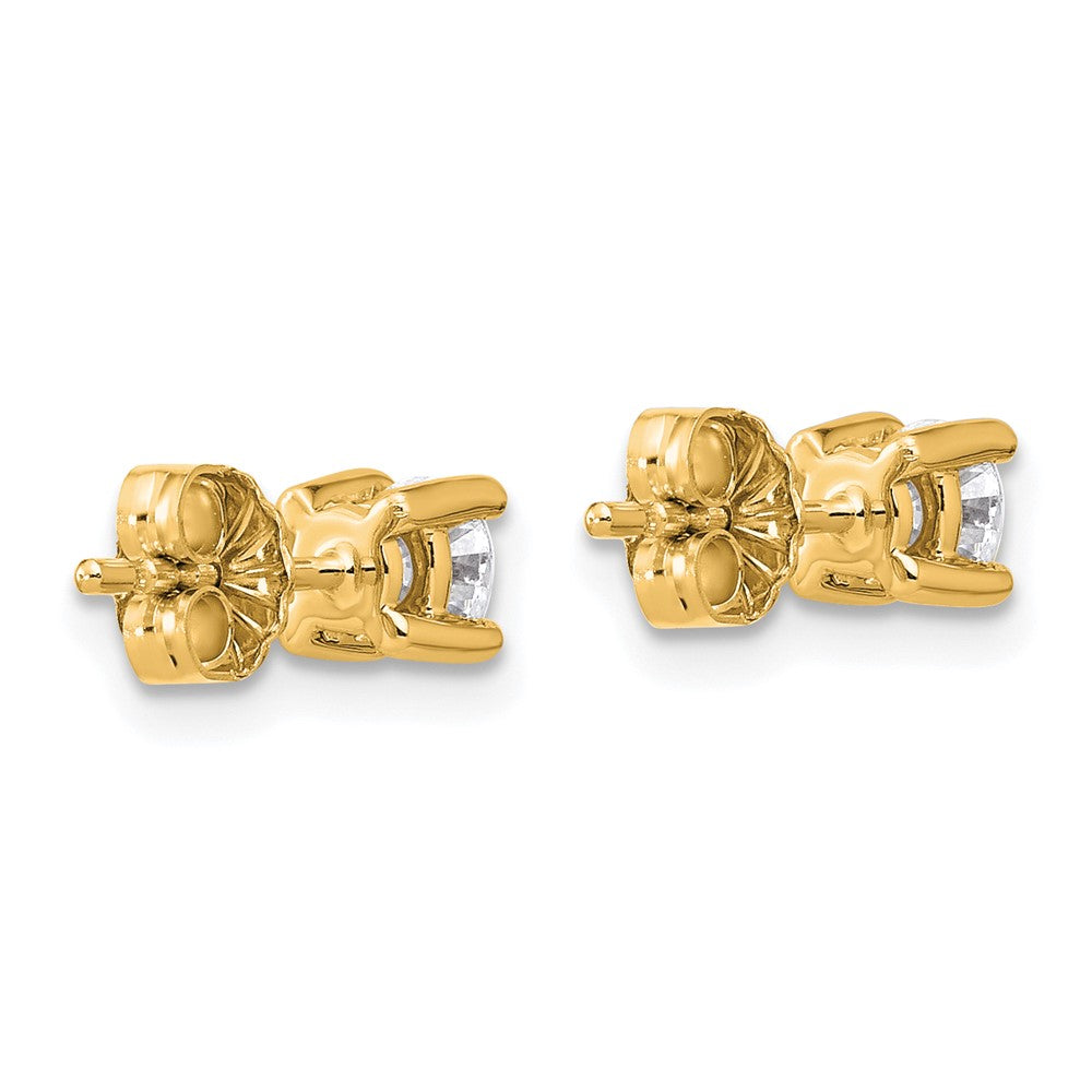 14k Yellow Gold 1/2 ctw Lab Grown Diamond VS+ F+ Round 4 Prong Heavy Wt. Stud Earrings
