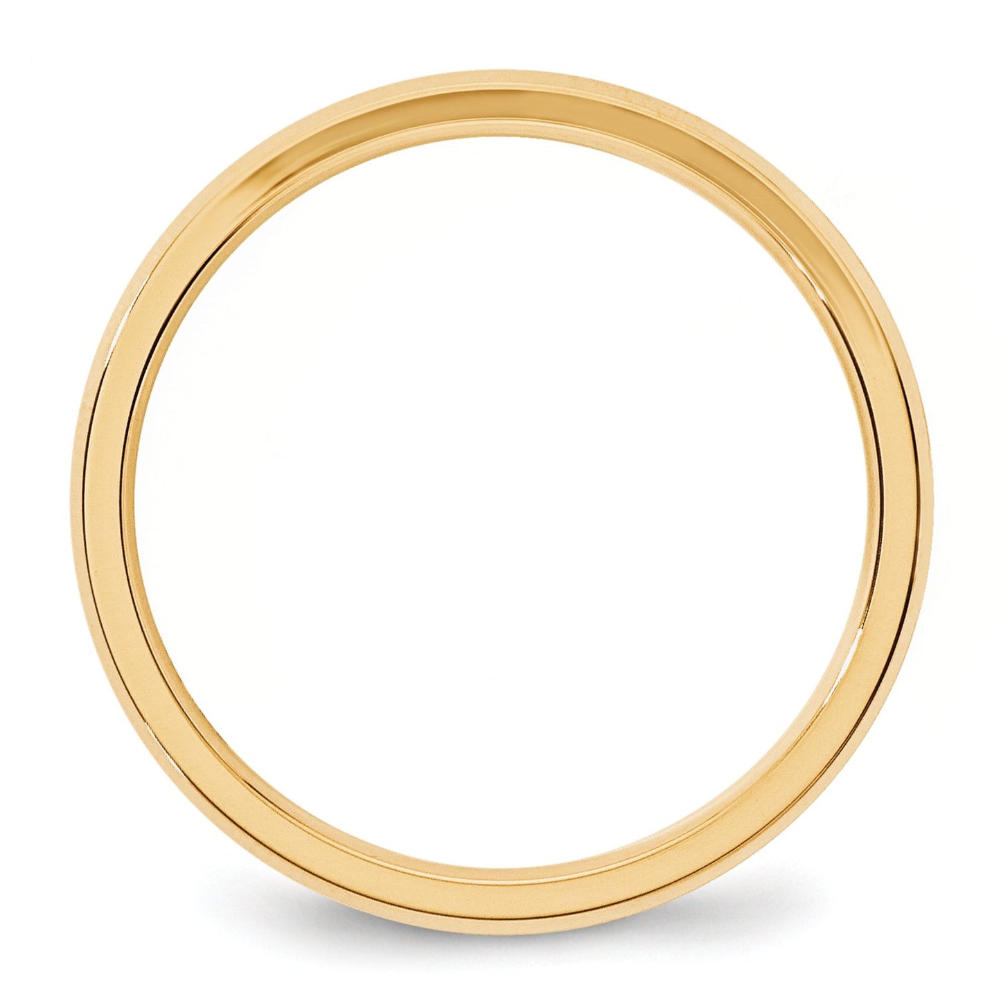 14k Yellow Gold 3mm Beveled Edge Comfort Fit Wedding Band Size 10