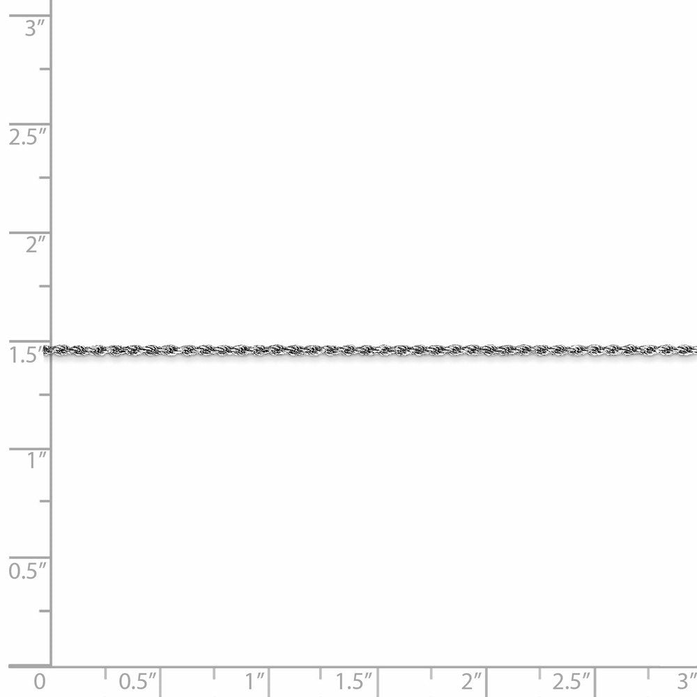 10k White Gold 1.15mm D/C Machine Made Rope Chain Anklet