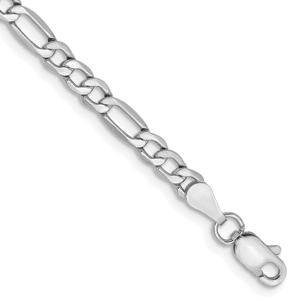 14K White Gold 10 inch 3.5mm Semi-Solid Figaro with Lobster Clasp Chain 10  inches