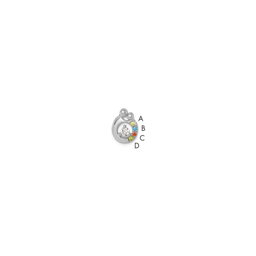 14k WG 4 Birthstone and Dia Mother/Child Chain Slide Semi-mount