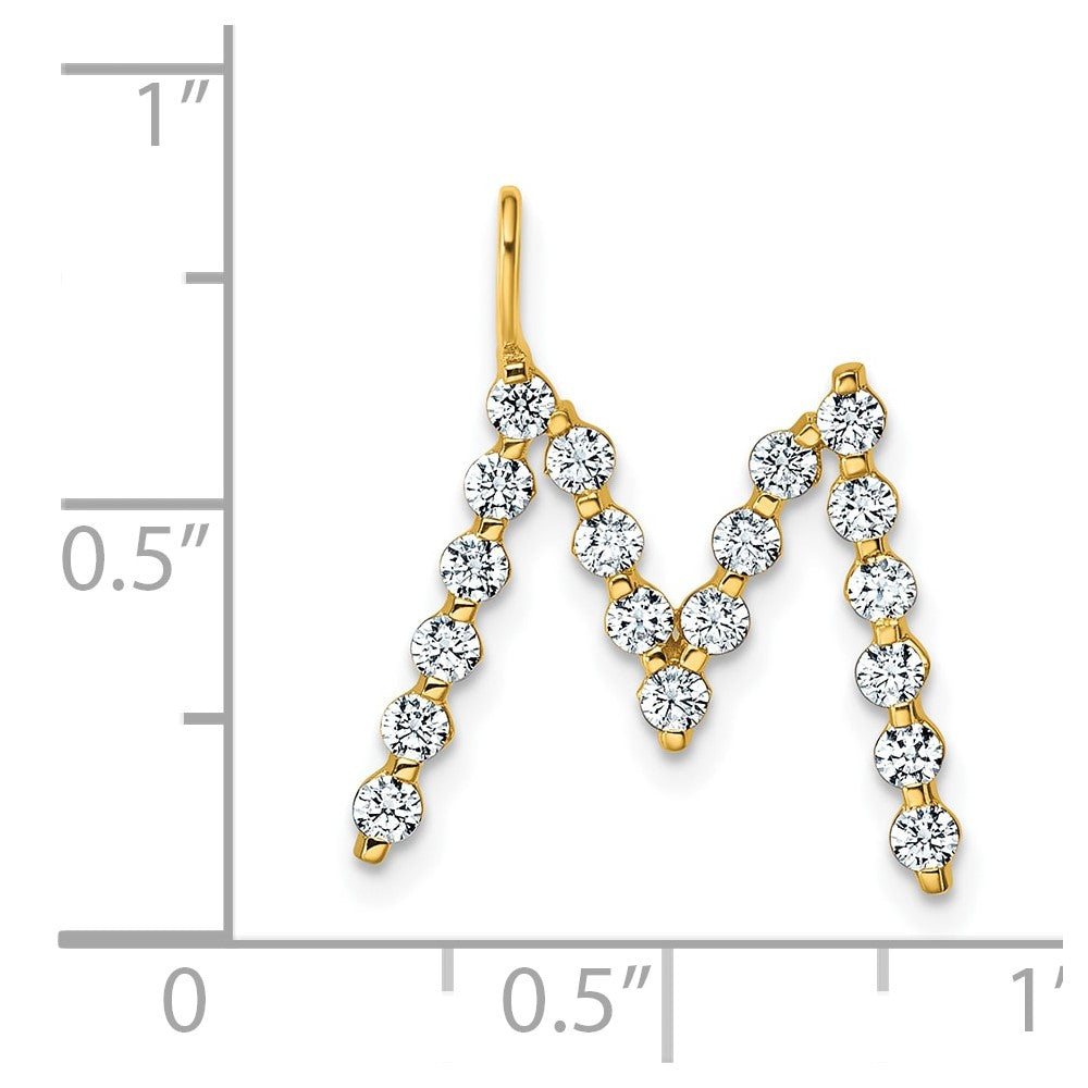 True Origin 14k 5/8 carat Lab Grown Diamond VS DEF Alphabet M Pendant