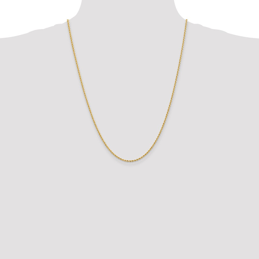 10k 2mm Solid Regular Rope Chain