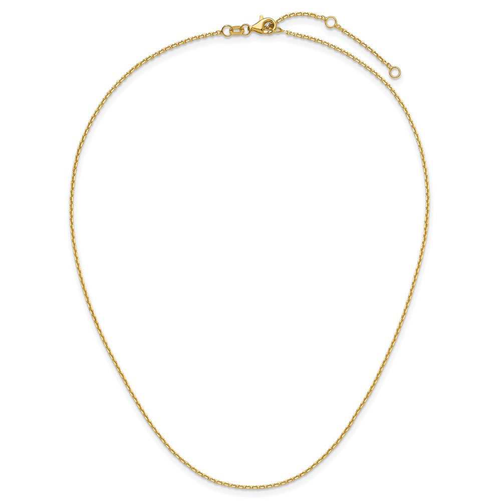 14k 1.4mm D/C Square Cable 2in+2in Adjustable Chain