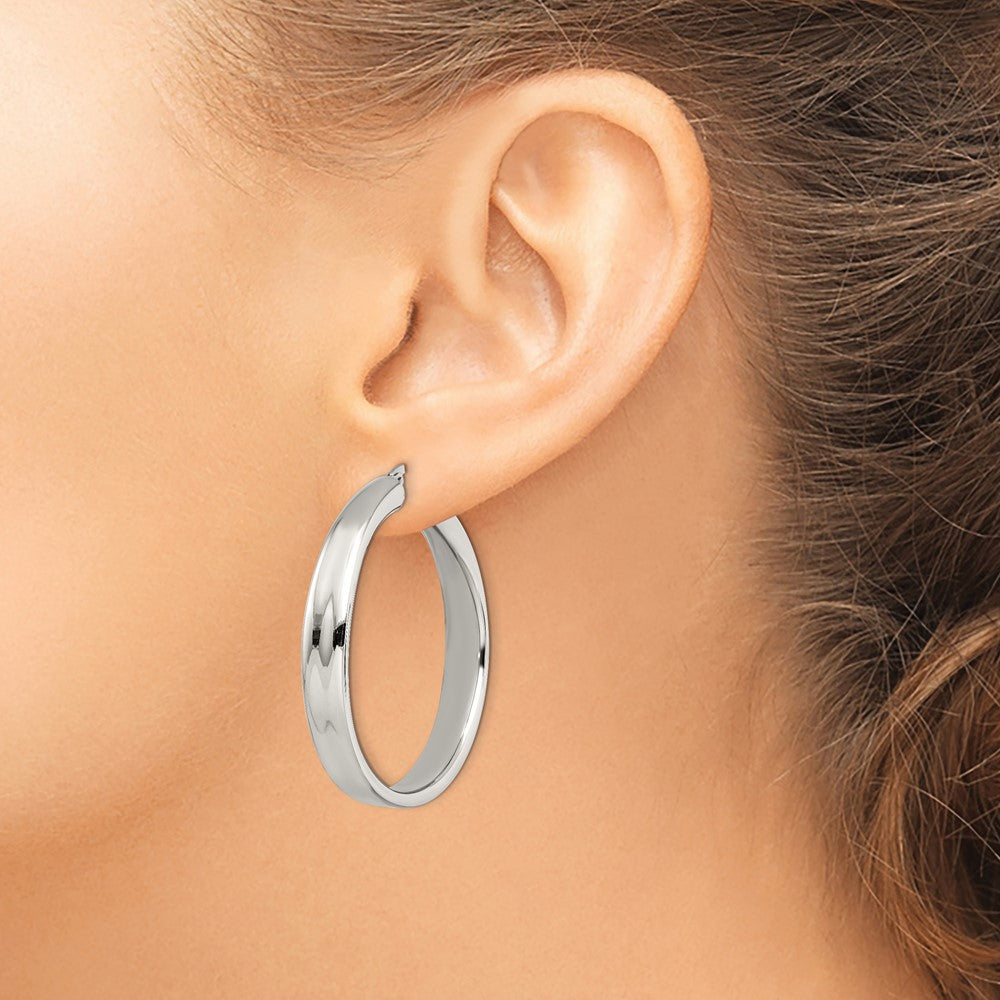 Stainless Steel Polished 6.75mm Hoop Earrings