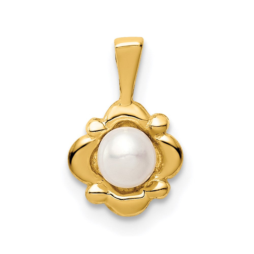 14k Madi K 4-5mm White Button Freshwater Cultured Pearl Pendant