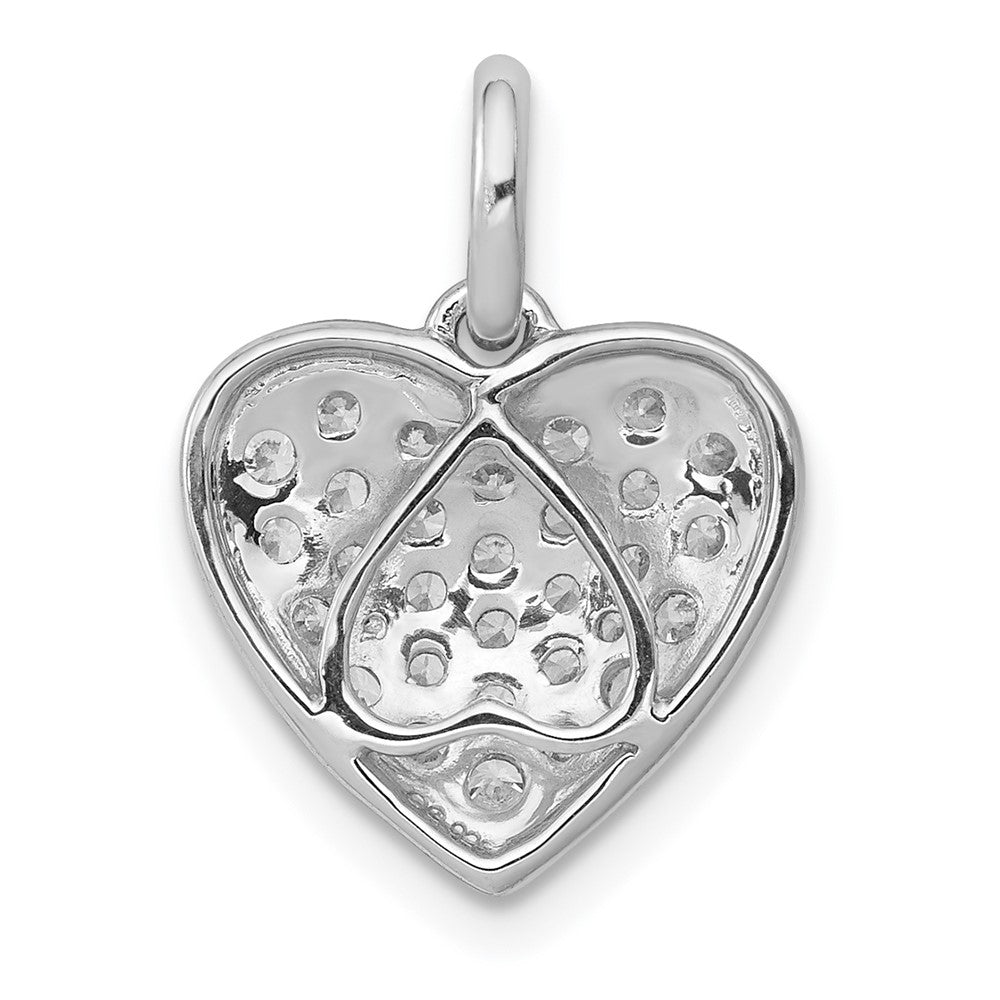 14k White Gold 1/2 carat Lab Grown Diamond VS/SI+ G+ Cluster Heart Pendant
