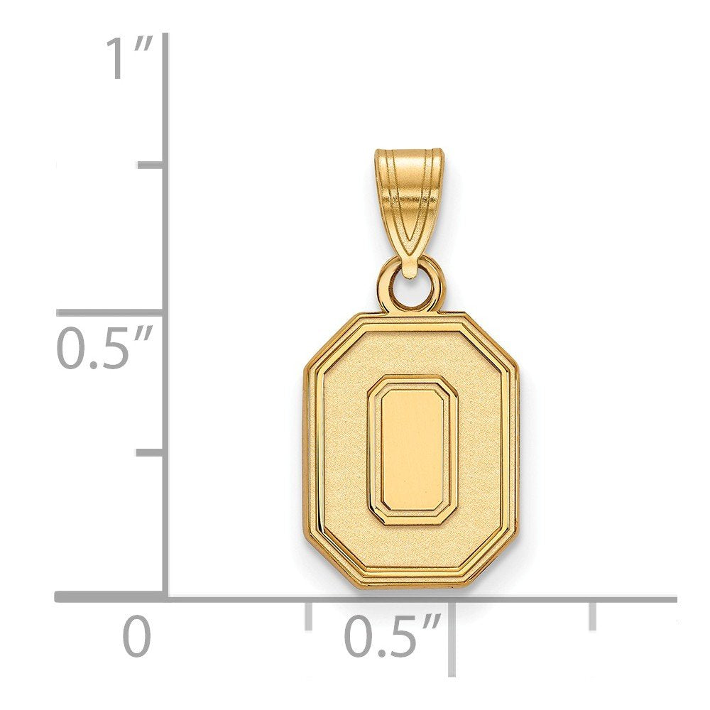 Sterling Silver Gold-plated LogoArt The Ohio State University Letter O Small Pendant Q-GP045OSU