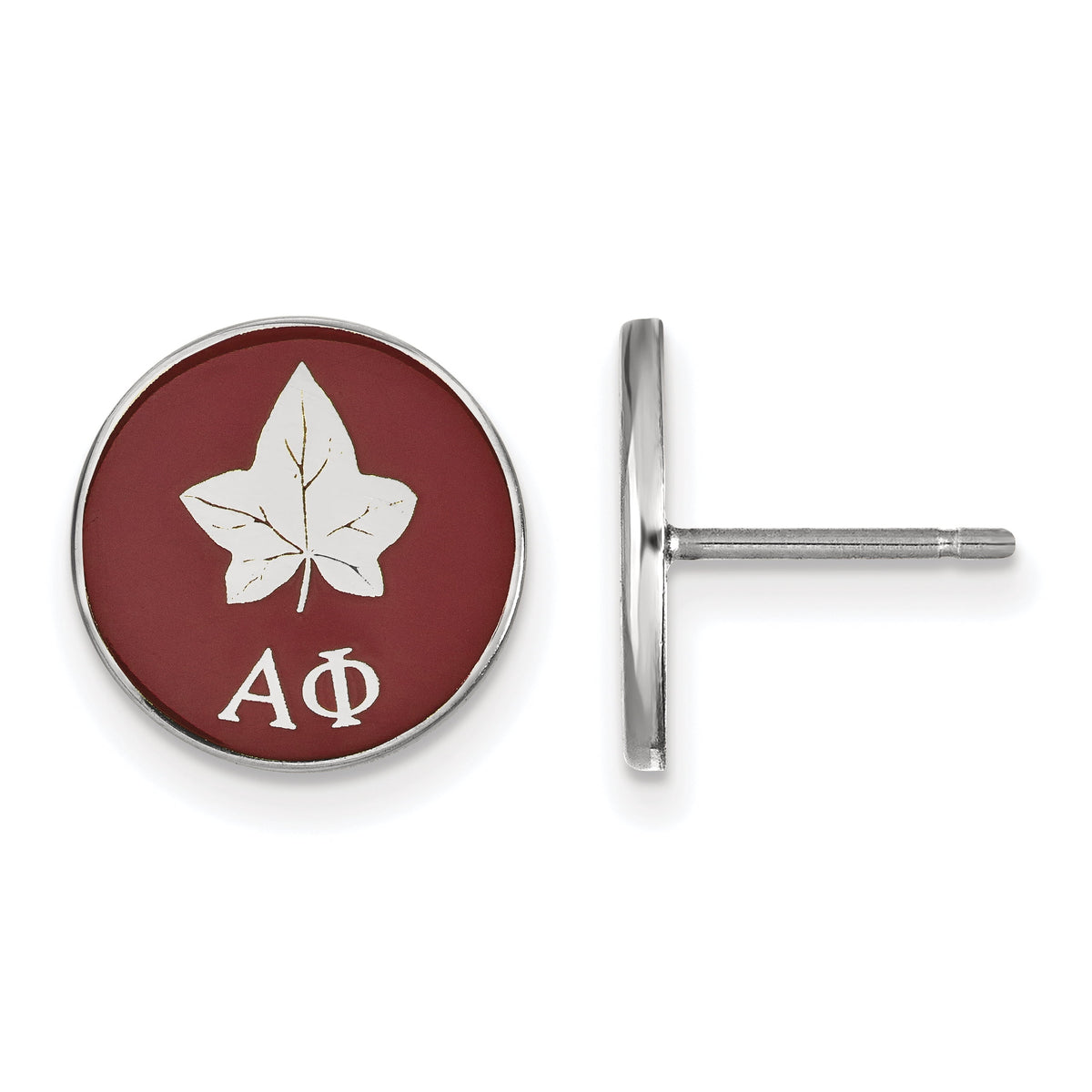 Sterling Silver Official Licensed Greek Sororities Alpha Phi (??) Enameled Post Earrings