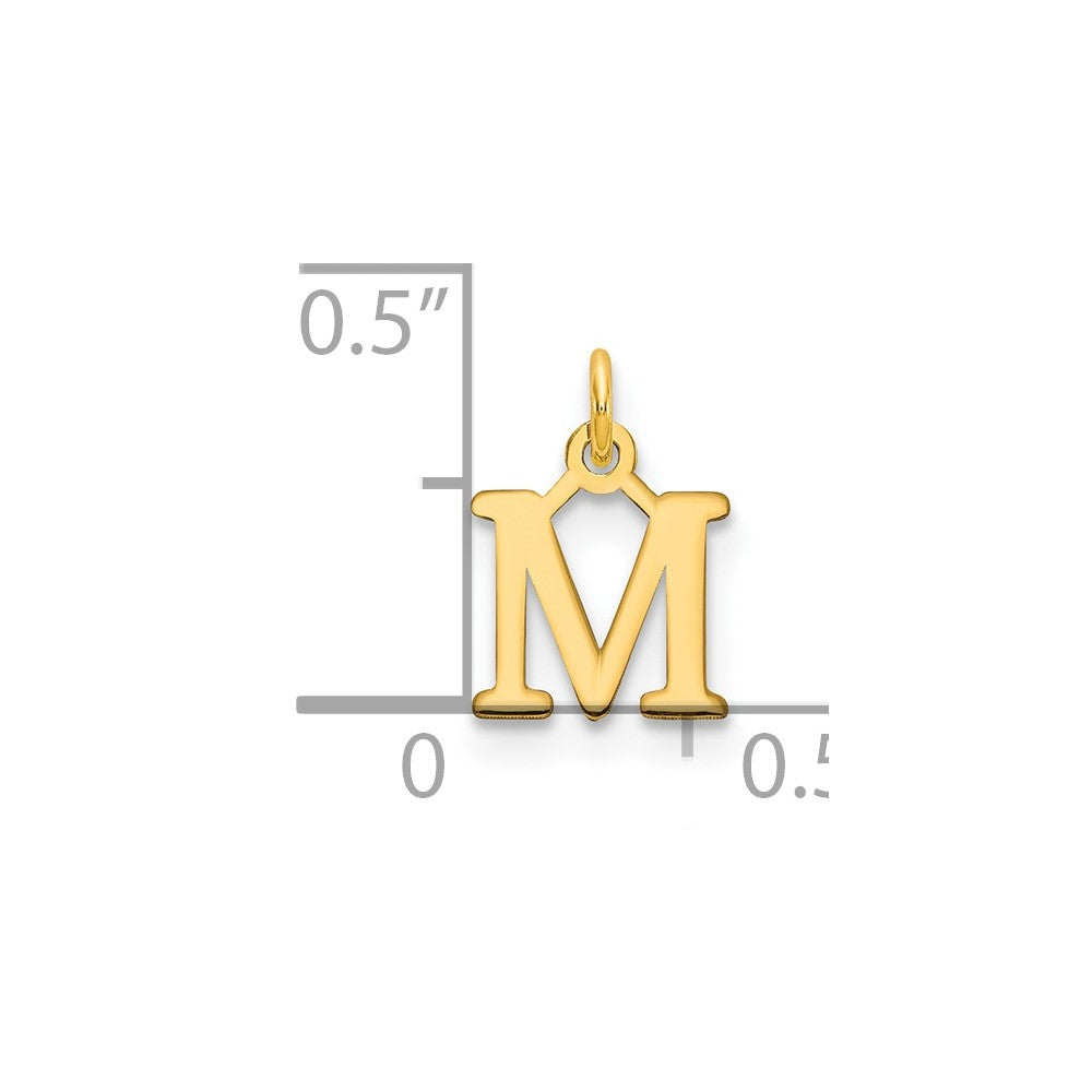 Sterling Silver/Gold-plated Cutout Letter M Initial Charm