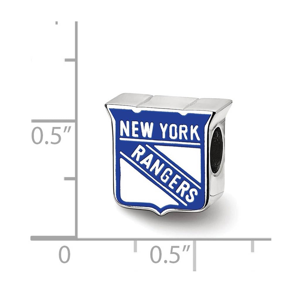 Sterling Silver NHL LogoArt New York Rangers Enameled Logo Bead